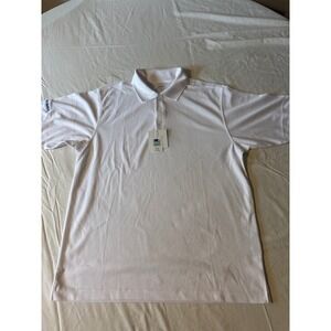 Tri-Mountain Performance Polo Mens L White NWT Short Sleeve Moisture Wicking